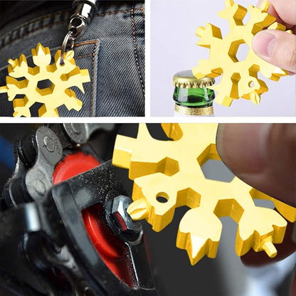 3 Pack Snowflake 18-in-1 Multi Tool, Stainless Steel Snowflake Bottle Opener/Flat Phillips Screwdriver Kit/Wrench, Durable and Portable to Take (3 colours)