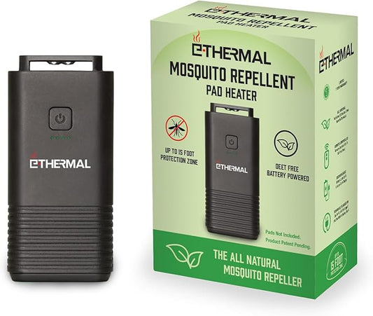 E-Thermal Mosquito Repeller - Uses All Natural, Deet Free Pads - Rechargeable Battery - No Butane - Very Effective with Up to 15 Feet of Protection - The All Natural Bug Spray Alternative