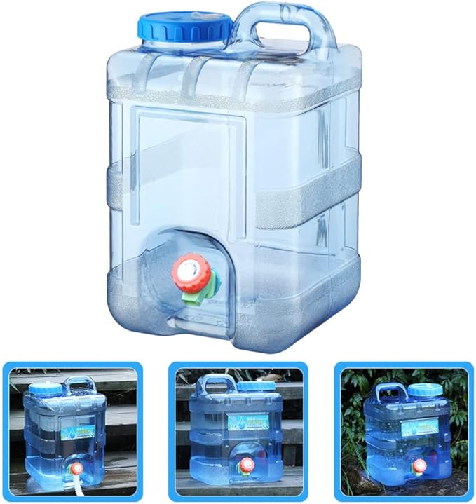 BESPORTBLE Water Container with Tap, 10L Portable Plastic Water Bucket Driving Water Tank Water Bottle Carrier for Outdoor Camping Travel Bucket Home Emergency Drinking Storage Kettle