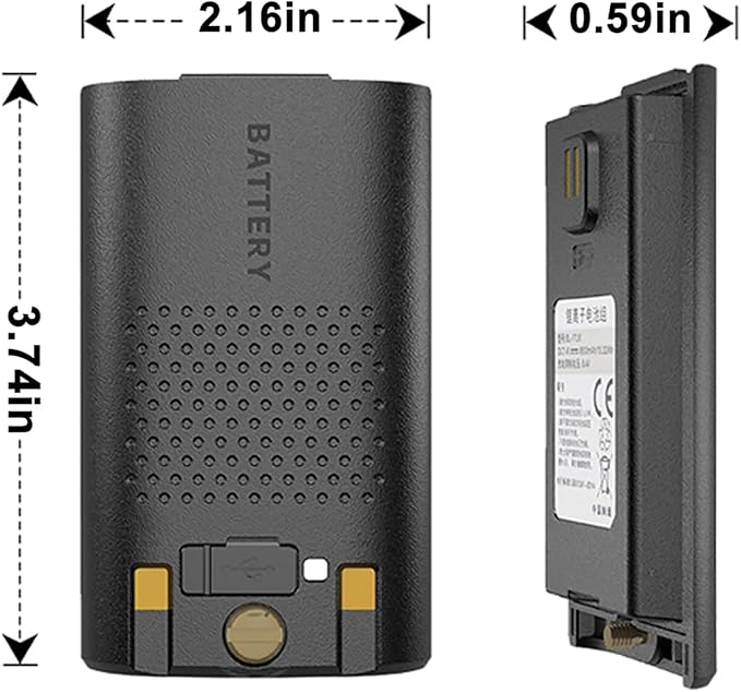 BAOFENG UV-17R Battery Original BL-17UV Enlarge 1800mAh USB-C Charging Rechargerable DC7.4V 13.32Wh Li-ion Battery