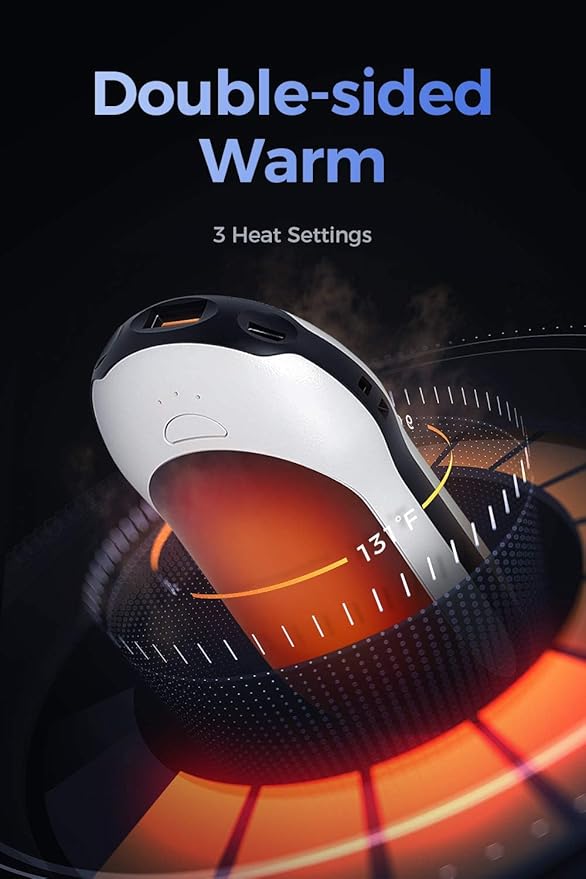 OCOOPA Quick Charge Hand Warmers Rechargeable, 10000 mAh Electric Hand Warmer Power Bank PD, 15hrs Lasting Heat, 3 Levels, Perfect Outdoor Heater for Camping, Hunting, Golf Gifts