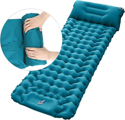 Moisture-Proof & Waterproof Portable Air Mattress for Hiking/Camping/Picnic, Nylon Connectable Outdoor Air Cushion Sleeping Pad for Sightseeing/Backpacking/Trekking