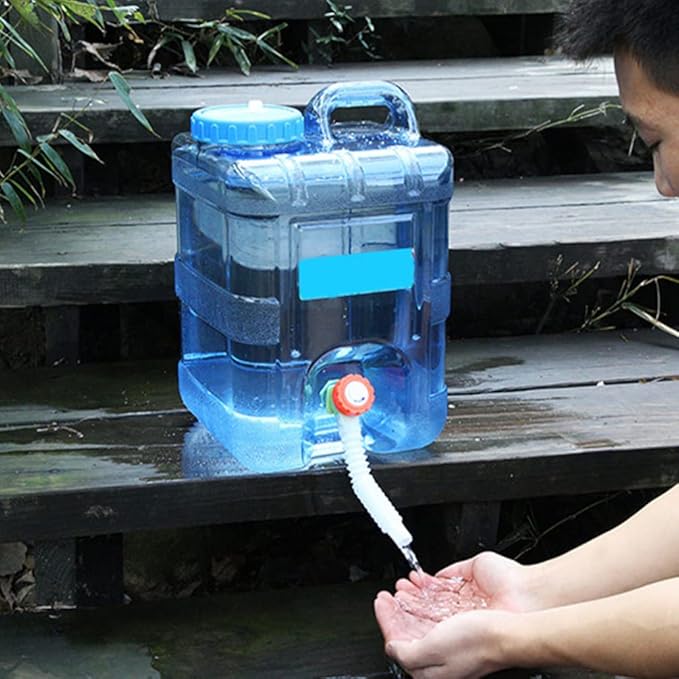 Abaodam 2.64 Gallon Water Jug Camping Water Container Water Storage Container with Faucet Large Capacity Water Jug Portable PC Water Bucket Camping Supply Clear Water Bottles