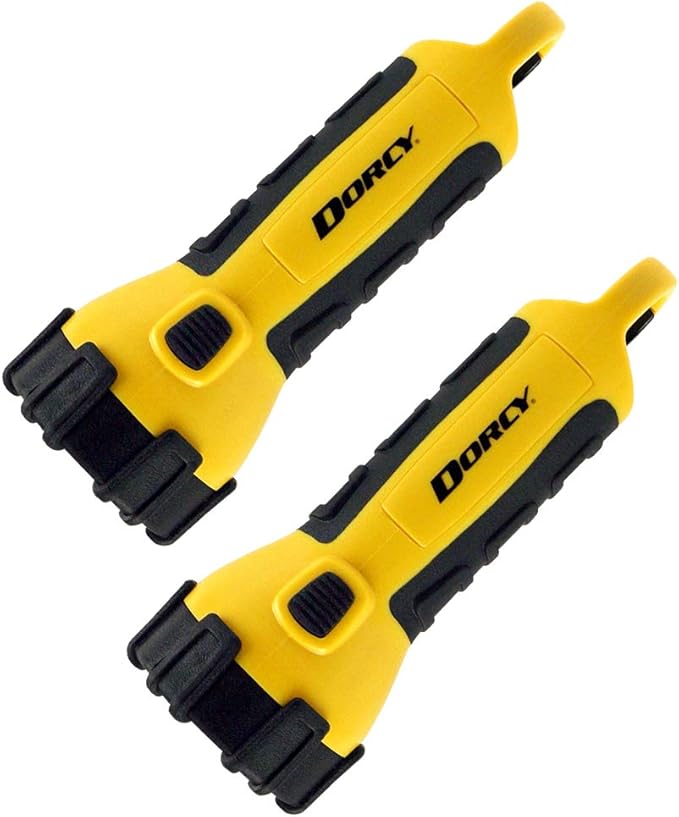 Dorcy 41-2524 2 pk Floating LED Flashlight with Carabineer Clip, 150 Lumens, Yellow