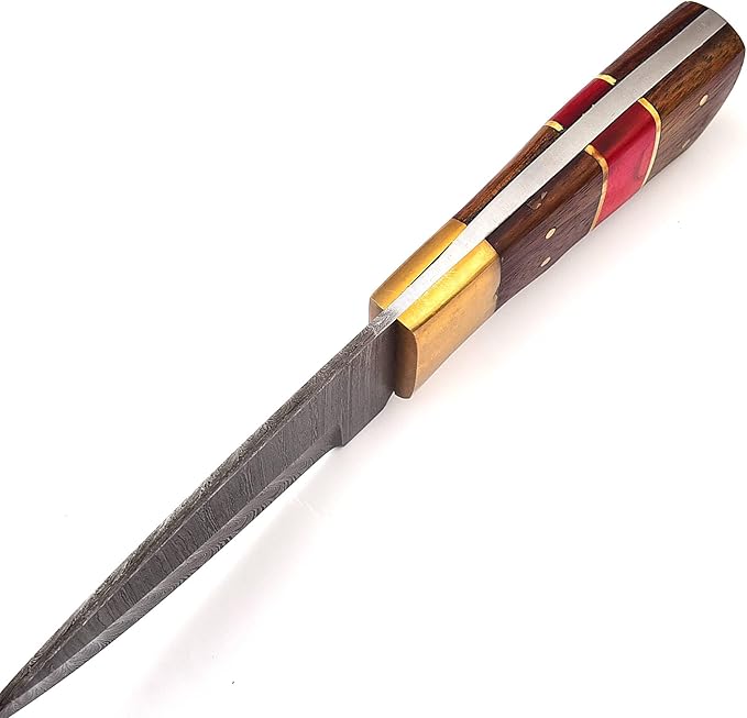 Wood Handle Damascus Knife Made Of Remarkable Damascus Steel -Best Hunting Knife with Sheath TJ104
