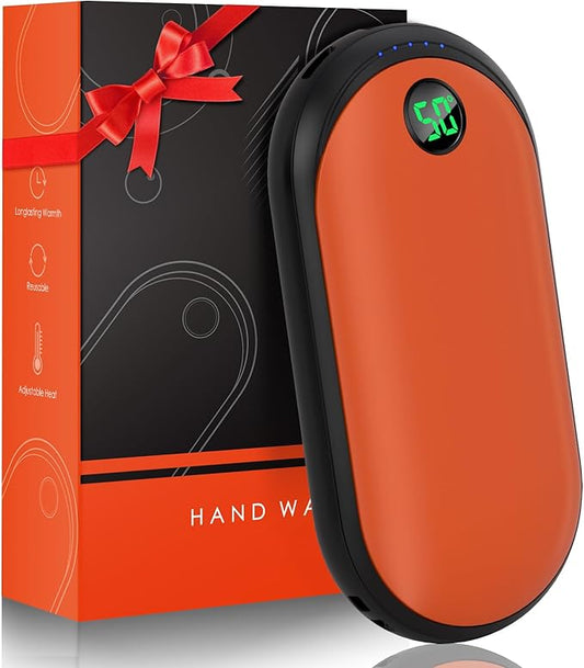 Hand Warmers Rechargeable, 10000mAh Electric Hand Warmer, Reusable Portable Pocket USB Handwarmers with 15 Hours Double-Sided Heating for Women Men Outdoor Camping Skiing