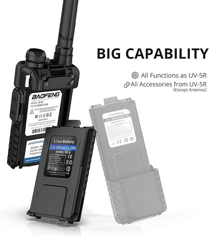 4 Pack BAOFENG UV-5X (UV-5G) GMRS Radio, Long Range Walkie Talkies with 2 Pcs 3800mAh Battery, Two Way Radio with Speaker Mic, GMRS Handheld Radio for Adults, Support Chirp & NOAA