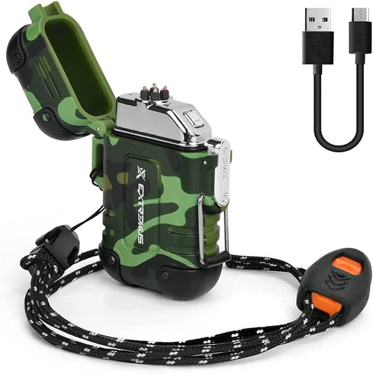 Extremus Blaze 360 Lighters, Rechargeable Electric Lighters, Dual Arc Lighter, Plasma Lighters, Waterproof & Windproof Lighter, USB Flameless Lighter for Camping, Hiking, Outdoor Adventures