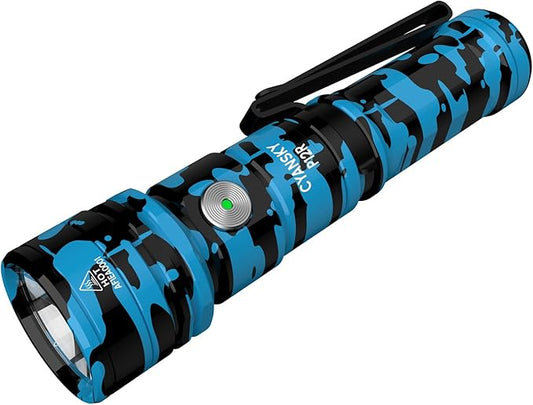 CYANSKY Rechargeable Flashlight,Super Bright,Flashlights High Lumens, Small EDC Flashlights for Emergencies,IP68 Waterproof Flash Light for Camping,Hiking,Outdoor,Home (Ice)