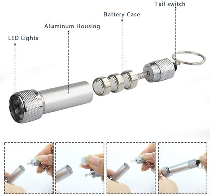 Bantoye 20 Packs Mini LED Flashlights, 2.7 Inch Pocket Flashlight Keychain 5 Bulbs LED for Kids, Camping, Party, 5 Colors