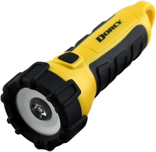 Dorcy 41-2521 Water Resistant Battery Powered Floating LED Flashlight with Carabiner Clip, Ideal for Camping and Outdoors, Bright Yellow