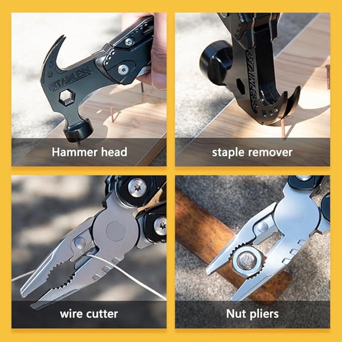14 in 1 Hammer Multitool,Pliers Bottle,Opener Screwdriver,Camping Survival Gear,Tools for Outdoor Travel,Household Tools,Gifts for Men,Gifts for Husba