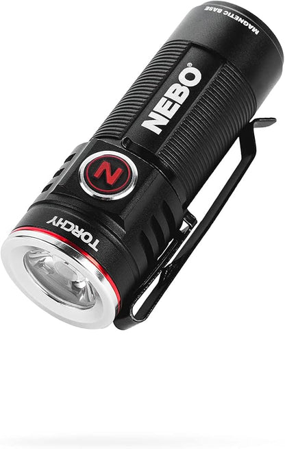 NEBO Torchy 1,000-Lumen Pocket Flashlight, LED Rechargeable Flashlight for EDC & MYCRO USB Rechargeable LED Keychain Light, Tactical Keyring Flashlight Features 6 Light Modes High Lumens –Red