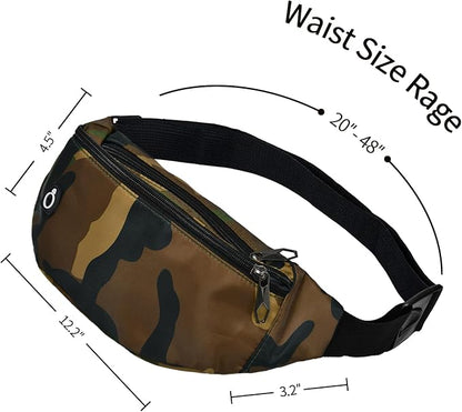 Fanny Pack for Men Women, Waterproof Sports Waist Bag Pack, Belt Bag for Travel Hiking Running