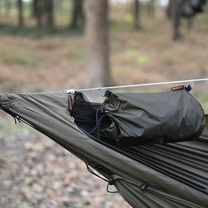 onewind Dry Bag Stuff Sack for Camping Hammock Ridgeline Sack Overhead Organizer Clip On Peak Storage Hammock Gear Sling, Lightweight Storage Hammock Organizer for Small Camping Gear
