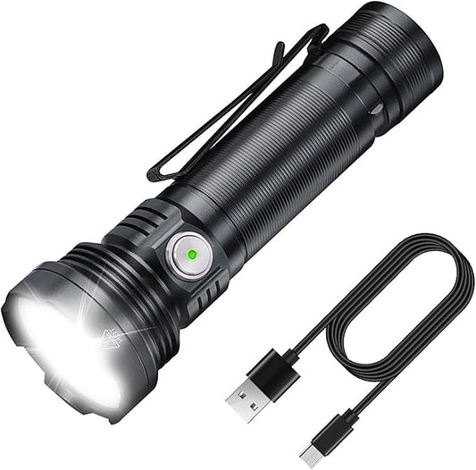 ULTRAFIRE 2500 High Lumens Rechargeable LED Mini Flashlight,Super Bright 5 Modes Tactical Flashlight,Waterproof for Camping, Outdoor, Emergency Torch Light
