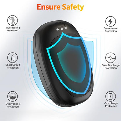 Hand Warmers Rechargeable 2 Pack, Electric Hand Warmer Reusable 4000mAh USB Portable Pocket Warmer, 10 Hrs Lasting Hand Heater for Camping Hiking Hunting Golf Ideal Warm Gift for Women Men