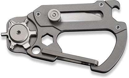 CIVIVI Polymorph Titanium Carabiner Multi-Tool with Utility Blade, Bottle Opener, Screwdriver C20045-1