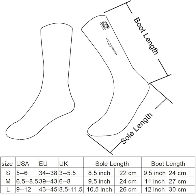 LPCRILLY Rechargeabel Electric Heated Socks ,3.7V Lower Safety Voltage Battery Powered Heating Hosiery For Men and Women, Riding Motorcycle and Bicycle Camping Hiking Fishing Skiing In Cold Winter Thermal socks foot warmer