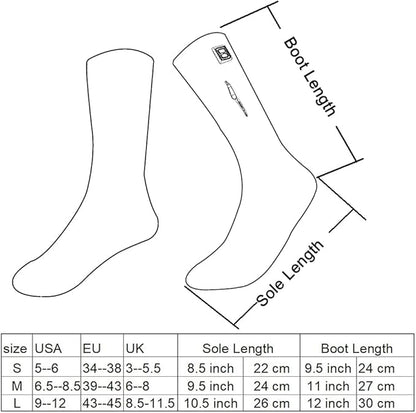 LPCRILLY Rechargeabel Electric Heated Socks ,3.7V Lower Safety Voltage Battery Powered Heating Hosiery For Men and Women, Riding Motorcycle and Bicycle Camping Hiking Fishing Skiing In Cold Winter Thermal socks foot warmer