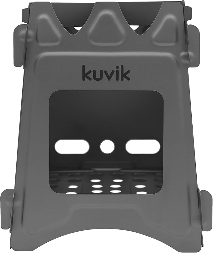 Kuvik's Titanium Wood Stove - Ultralight and Compact Stove for Backpacking, Camping, and Survival