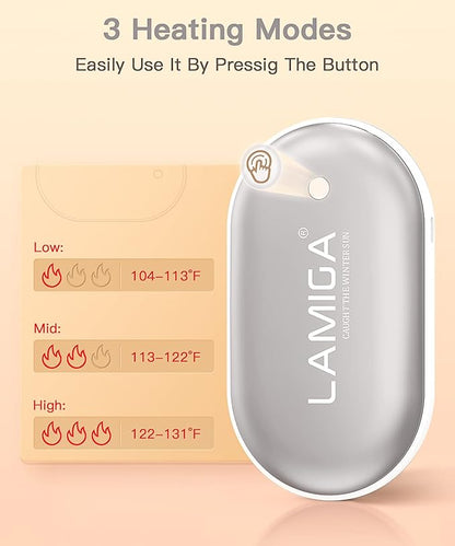 Hand Warmers Rechargeable,Electric Hand Warmer Reusable,5200mAh Portable Powerbank,Hot Hand Pocket Heater for Outdoor Camping and Hunting,The Best Gift for Winter.