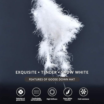 Winter Warm Ultralight Down Hood Waterproof Sleeping Bag Outdoor Camping Windproof Down Cap Hat with Storage Bag
