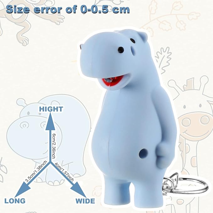 6 Pieces Nurse Flashlight Pediatric Nurse Flashlight Keychain Animal Flashlight Puppy Keychain Tiger Flamingo Sloth Dinosaur Cat Flashlight Keychain Pen Lights for Nurses Badge Reel