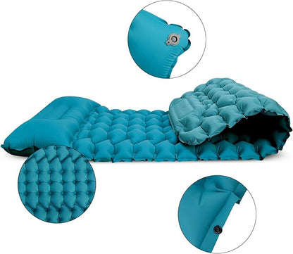 Moisture-Proof & Waterproof Portable Air Mattress for Hiking/Camping/Picnic, Nylon Connectable Outdoor Air Cushion Sleeping Pad for Sightseeing/Backpacking/Trekking