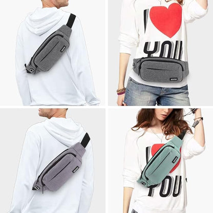 SINNO Large Crossbody Fanny Pack for Women Men Belt Bag With 4-Zipper Pockets for Travel Running Hiking Workout Dog Walking Outdoors Sport Fishing Waist Pack Bag Carrying All Phones