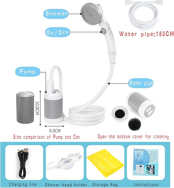 Iron Hammer Portable Shower Camp Shower Rechargeable Shower Camping Shower pet Shower