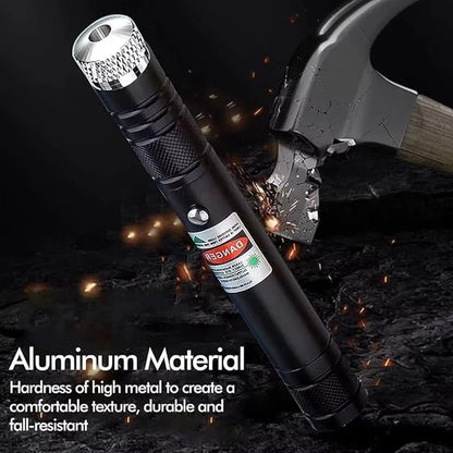 Cyahvtl Laser Pointer, Tactical Flashlights 2000 Metres Green Long Range High Power Handheld Flashlight, Rechargeable Laser Pointer for USB, with Star Cap Adjustable Focus Suitable for Projecto