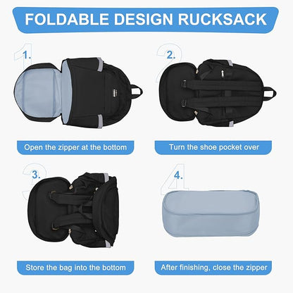 coofay Small Gym Backpack For Women Men Black Travel Backpack With Shoe Compartment Waterproof Sports Backpacks Small Gym Bag for Women Dance Backpacks For Dancers