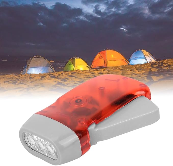 LED Torch Emergency Flashlight Lamp,Hand Crank Flashlight, Outdoor Mini Manual Hand Crank Torch for Camping Home Car Emergency Survival Gear Self Powered Charging Torch Dynamo, Flashlight Hand C