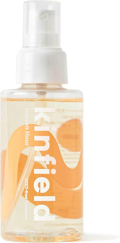 Kinfield Golden Hour Spray - Natural, Long-Lasting Insect Repellent for Outdoor Adventures and Indoor Use - TSA Approved, Cruelty-Free Skincare - 3.0 oz/ 89 ml