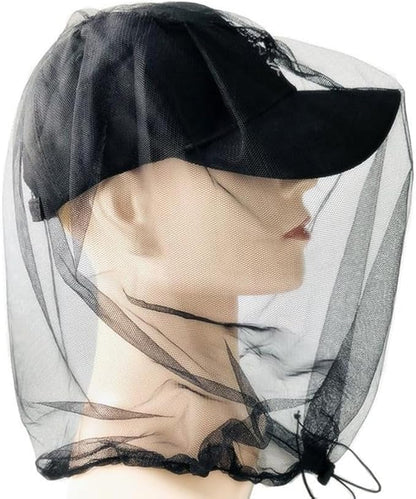 Gray Mosquito Net Mesh Face Neck Fly Netting Hood from Bugs Gnats No See Net for Outdoor Hiking Camping Climbing with Carry Bags Fits Most Sizes of Hats Caps Camping and Hiking Equipment