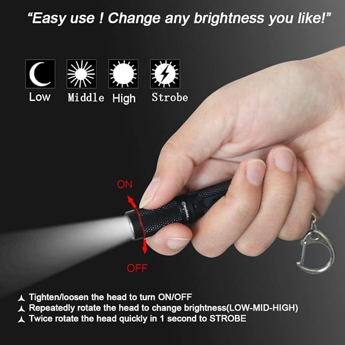 Mini Keychain Flashlight AAA Small Bright 150 Lumens 3 Modes,Waterproof Multipurpose Caplight Camplight Tablelight Necklace Light for EDC,Reading,Walk, Emergency,Parents Kids Gift(Purple for Love)