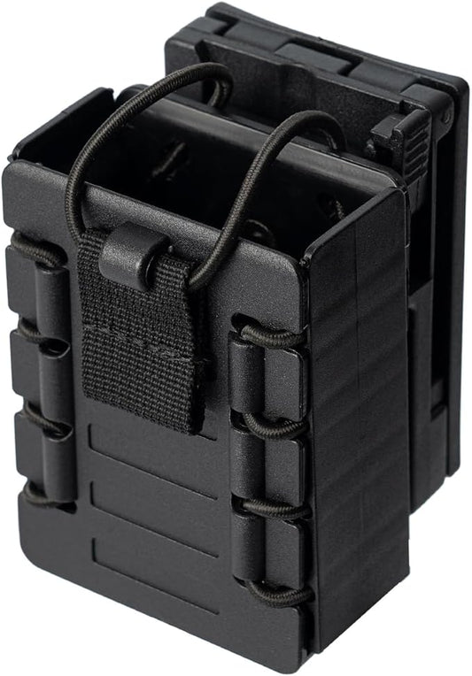 Compact Radio Holster Polymer Walkie-Talkie Case w/Duty Belt/MOLLE Vest Clip Two Ways Radio Pouch Interphone Carrier Sheath for Police Law Enforcement Security Firefighter Rescue EMS EMT