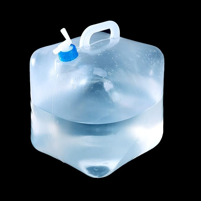 CINPIUK 5 Gallon Collapsible Water Container with Spigot, Camping Water Jug, Outdoor Water Storage Cube Portable Water for Hiking, Fishing, Emergency