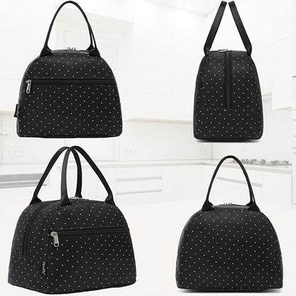 FlowFly Insulated Lunch Cooler Bag - Tote Bag Organizer for Women/Men, Dot
