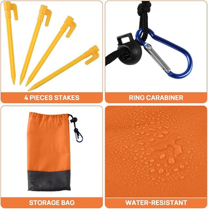 Forbidden Road 83' x 79" Beach Blanket Oversized Waterproof Sandproof Picnic Mat for 1-3 Adults (Orange, 83' x 79" (1-3 Person))