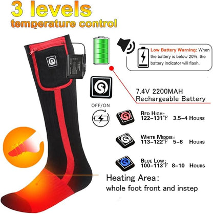 Heated Socks for Women Men,Foot Warmers Electric Rechargable Battery Heating Socks,Winter Cold Feet Hunting Ski Camping Hiking Riding Motorcycle Snowboating Thermal Warm Socks