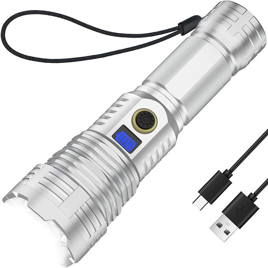 Rechargeable 990000 High Lumens LED Flashlights,LightLink Super Bright Flashlight with 5 Modes & IP65 Waterproof for Home,Camping