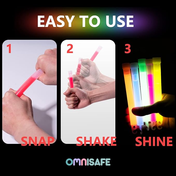 24+24 Ultra Bright Large Glow Sticks & Octagonal Glow Sticks, Multi Use Colourful Glowsticks for Parties, Camping, Emergency Glow Sticks For Blackout, Long-lasting Lighting Waterproof and