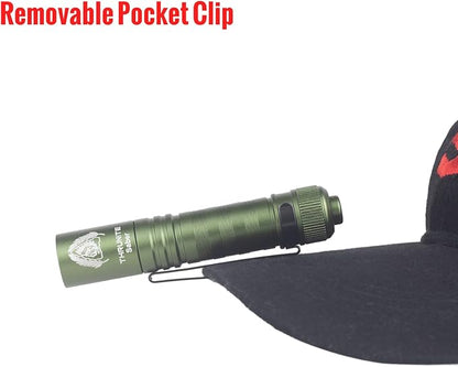 ThruNite BSS Saber EDC Flashlight Customized Black Scout Survival Edition Max 1015 Lumens USB-C Rechargeable Mini LED Handheld AA Flashlights, Green Cool White