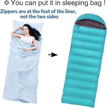 Sleeping Bag Liner Ultralight Travel Sheet Dirt-Proof Travel Camping Sheet Sleeping Sheet Hotel Sheet for Outdoor Travel Hiking Hotels Picnics
