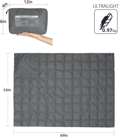 ROCK CLOUD Packable Camping Blanket Ultralight Outdoor Blankets Stadium for Hiking Camp Travel Outside Sports, Grey