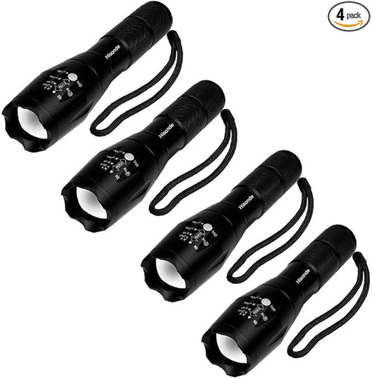 Military Grade 5 Mode High Lumens Tactical Led Waterproof Flashlight (4-Pack)