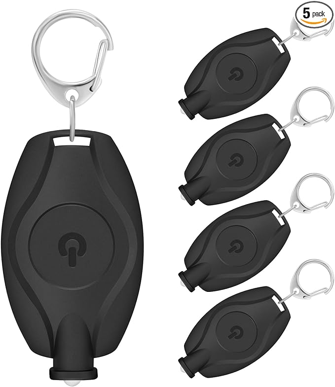RISEMART 5 Pack Keychain Flashlight, 14 Lumens Bright LED Keychain Light 2 Modes, Portable Mini Key Ring light for Ourdoor Camping Emergency Hiking