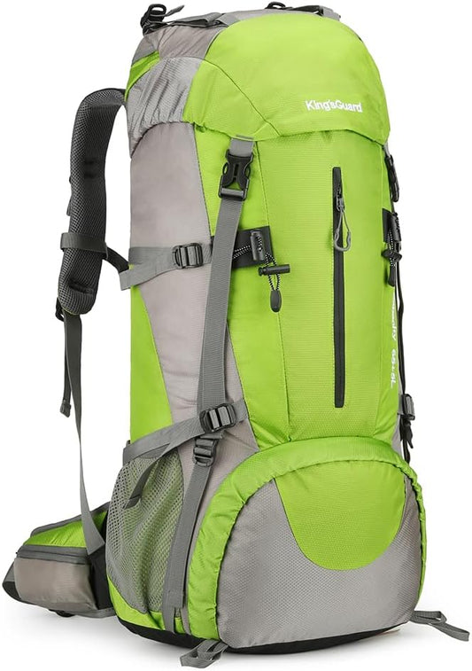 70L Camping Hiking Backpack with Rain Cover Waterproof Backpacking Backpack for Hiking Treeking Climbing Outdoor (Green)